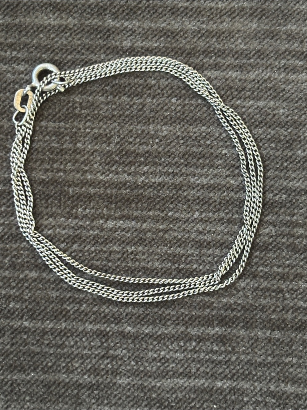 .925 Sterling CURB LINK CHAIN NECKLACE solid Silver Fine Jewelry Vntg 18.5”
